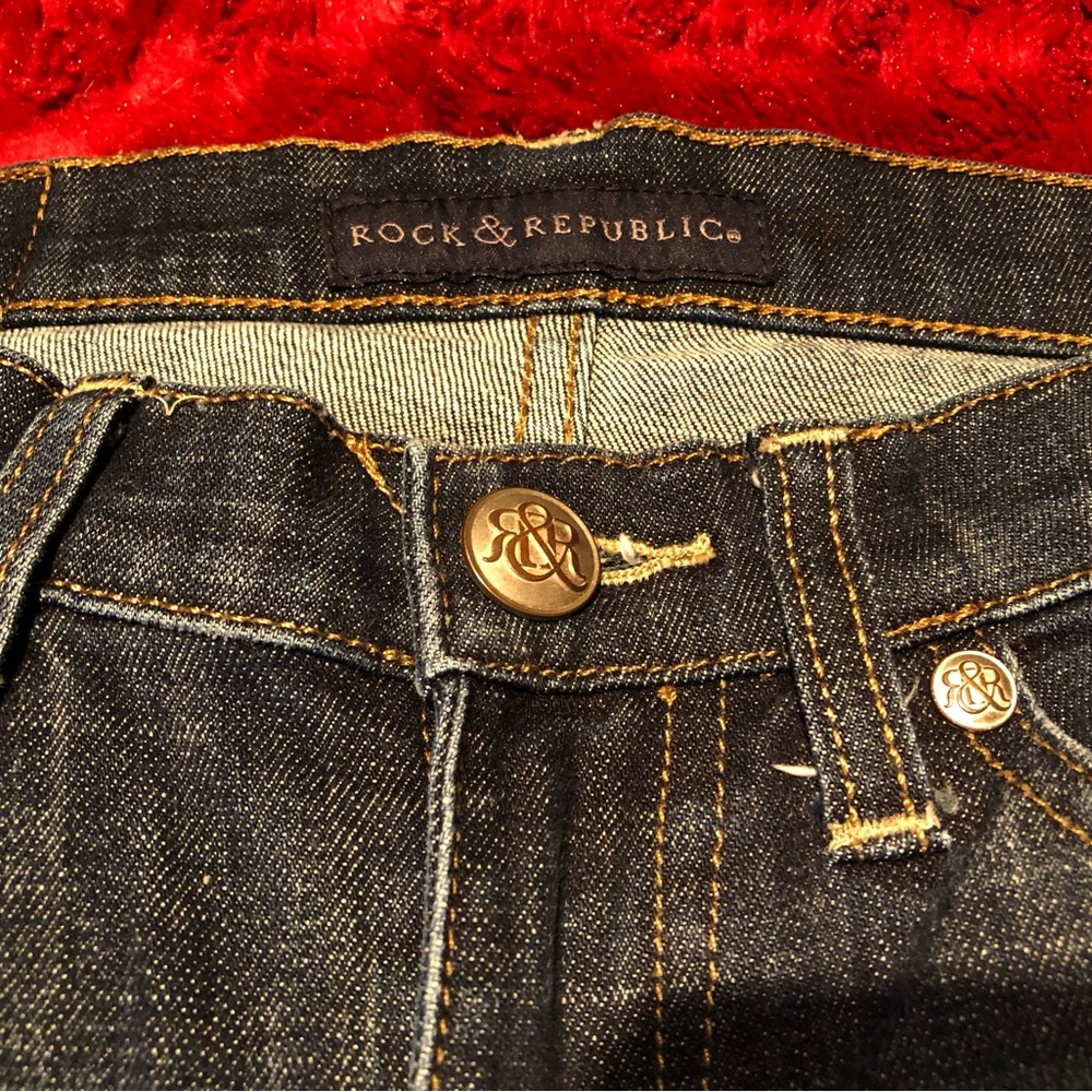 Rock & Republic Kasandra Bootcut Dark Denim Jeans Stretch Chic Edgy (Size 6L) - Picture 7 of 14